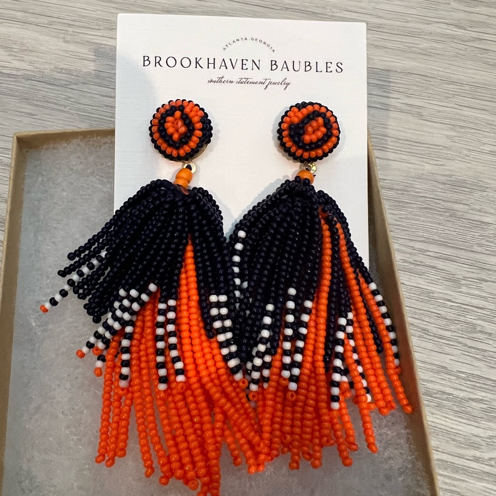 Fun and fab orange and blue earrings